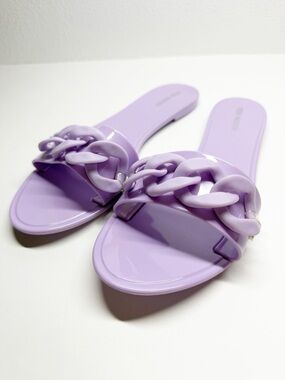 Steve Madden Dovie Chunky Chain Jelly Slide Sandals